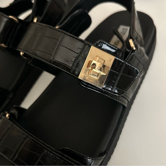 Steve Madden Mona Croc Black Sandals Women’s - Picture 7 of 12